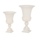 Stonewash Aluminium Urn Vase – Cream