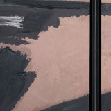 Close-up of Libra Interiors Textured Framed Canvas Set of 2 Wall Art in Taupe, showing raised black impasto brushstrokes across a warm taupe ground.