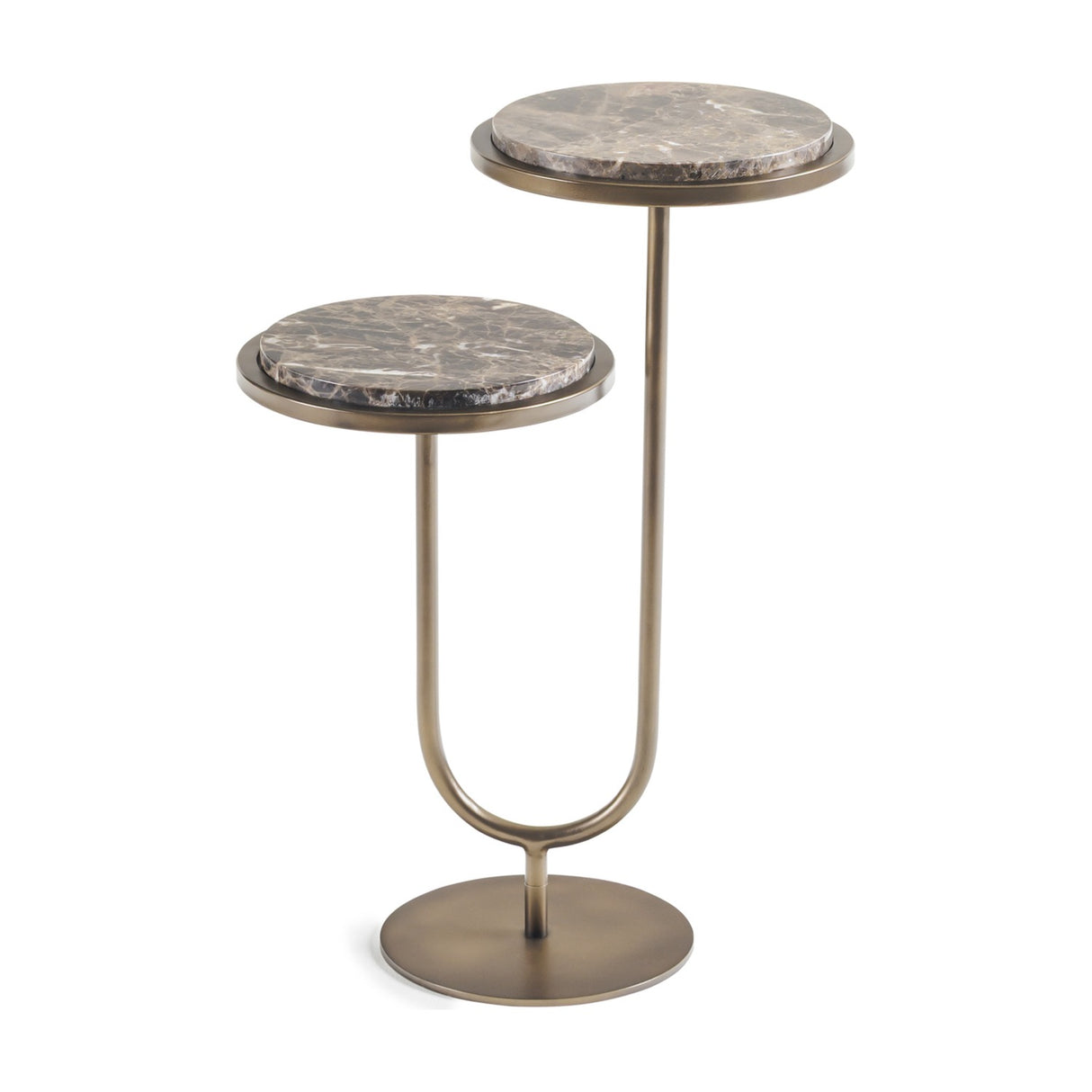 Two-Tier Marble Dark Emperador Side Table