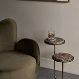 Two-Tier Marble Dark Emperador Side Table