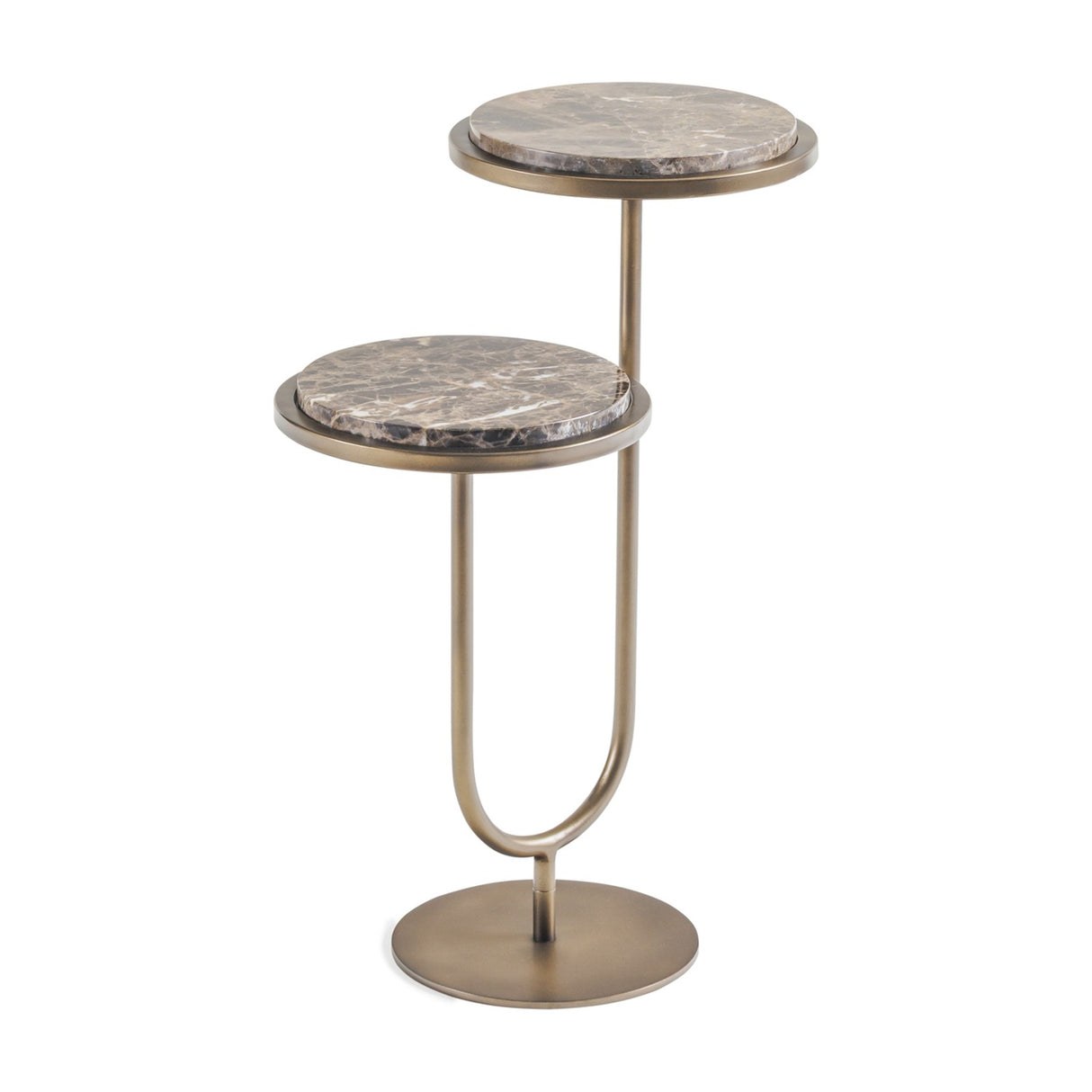 Two-Tier Marble Dark Emperador Side Table