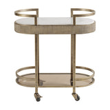 Marble Top Aged Gold Drinks Trolley