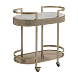 Marble Top Aged Gold Drinks Trolley