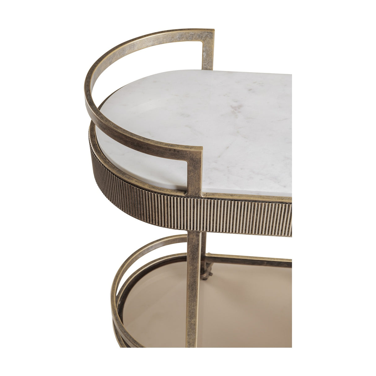 Marble Top Aged Gold Drinks Trolley