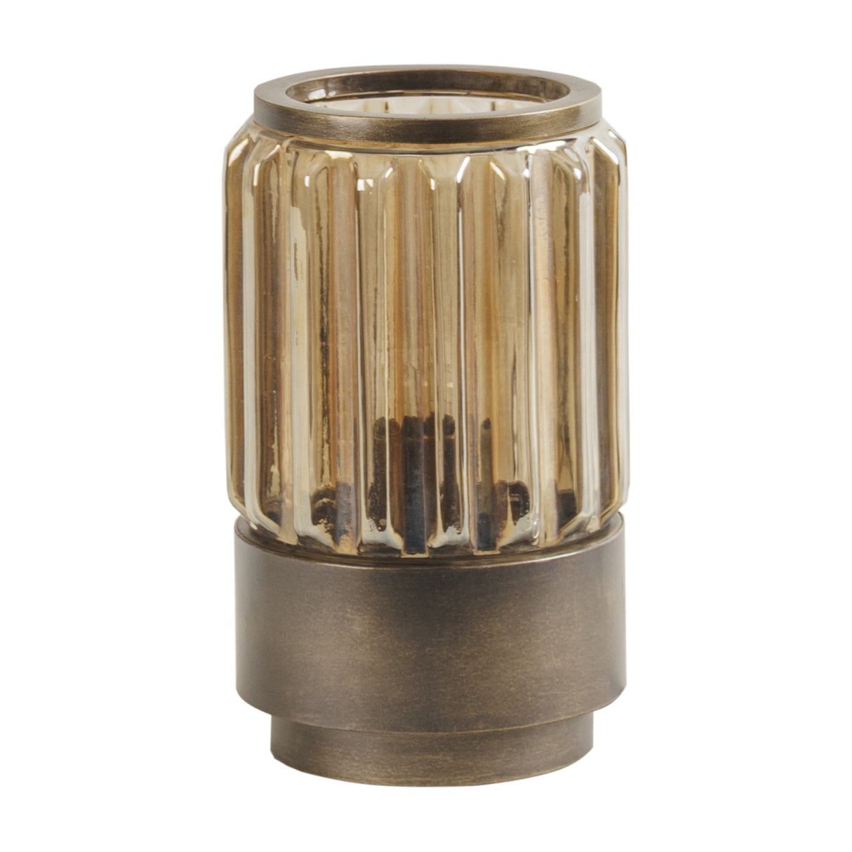 Ribbed Glass Uplighter Table Lamp – Brown