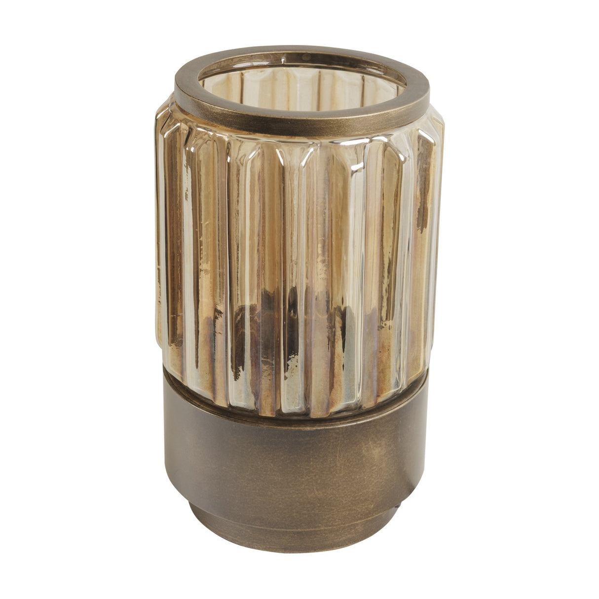 Ribbed Glass Uplighter Table Lamp – Brown