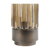 Ribbed Glass Uplighter Table Lamp – Brown