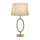 Hammered Oval Loop Champagne Gold Table Lamp
