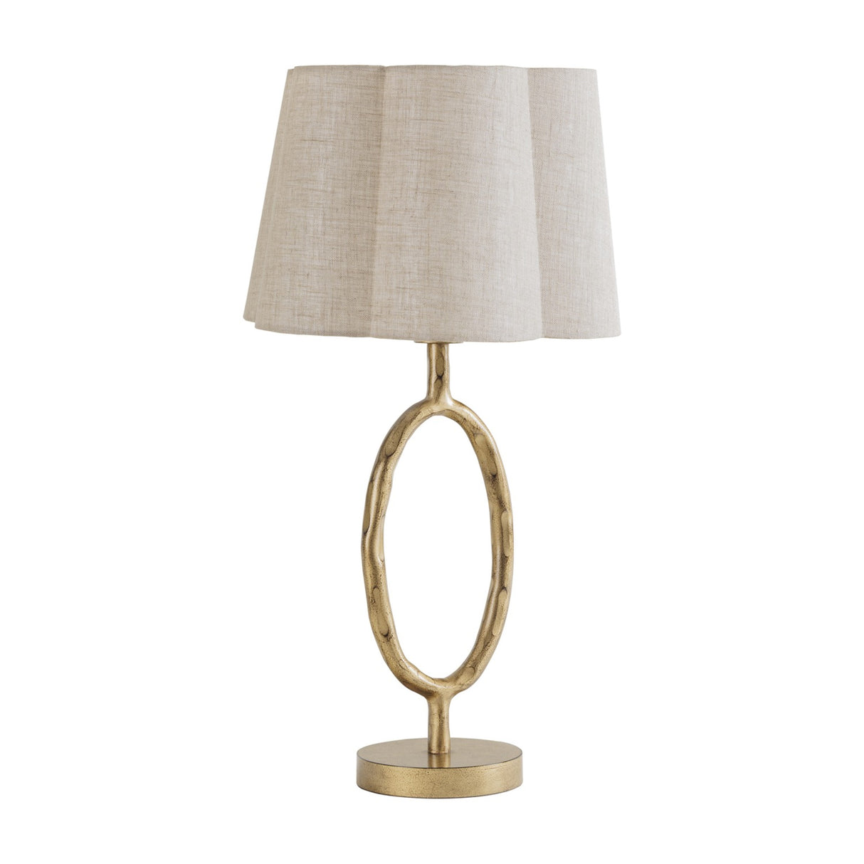 Hammered Oval Loop Champagne Gold Table Lamp
