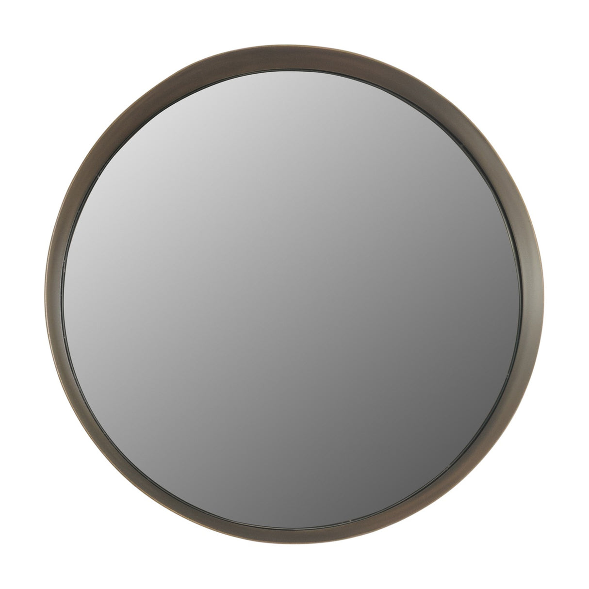 Libra Interiors Set of 3 Nested Round Wall Mirrors in gold, shown as a single round mirror with a smoke gold metal frame on a plain white background.