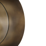 Close-up of Libra Interiors Set of 3 Nested Round Wall Mirrors in gold, showing the deep metal frame and smoke gold gilded finish around the glass.