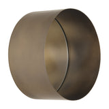 Libra Interiors Set of 3 Nested Round Wall Mirrors in gold, shown as a single deep cylindrical metal-framed round mirror against a white background.