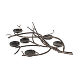 Libra Interiors Branch Design six-light candle lantern with sculptural iron branch frame in vintage bronze finish, shown on a plain white background.