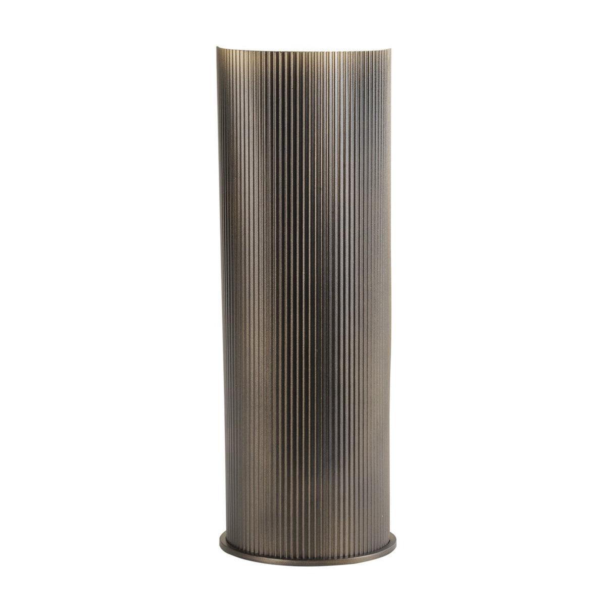 Corrugated Bronze Hammered Glass Hurricane Lantern – Gold