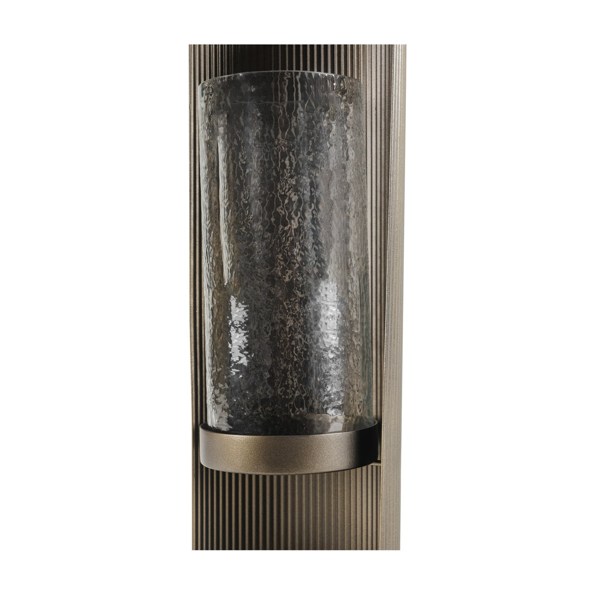 Corrugated Bronze Hammered Glass Hurricane Lantern – Gold