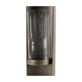 Corrugated Bronze Hammered Glass Hurricane Lantern – Gold