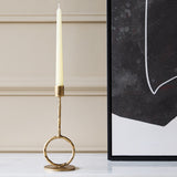 Hammered Iron Ring Candle Holder – Gold