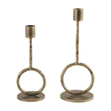 Hammered Iron Ring Candle Holder – Gold