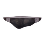 Libra Interiors Cast Aluminium Sculptural Wall Shelf in bronze, shown from the front with a curved organic underside and keyhole wall fixings.
