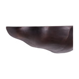 Libra Interiors Cast Aluminium Sculptural Wall Shelf in bronze, side view showing the organic curved silhouette and lightly textured underside.