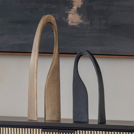 Textured Cast Aluminium Arch Sculpture – Antique Brass