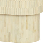 Tiered Bone Inlay Oval Side Table – Cream