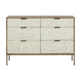 Scalloped Bone Inlay Mango Wood Chest of Drawers
