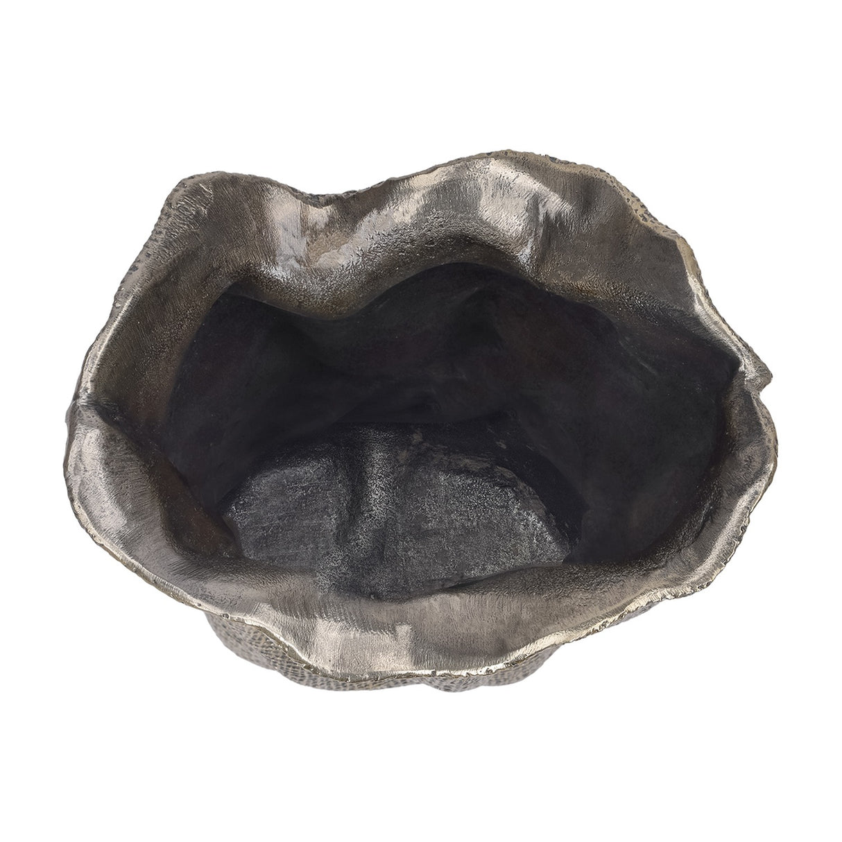 Woven-Effect Cast Aluminium Vase – Antique Brass