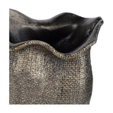 Woven-Effect Cast Aluminium Vase – Antique Brass