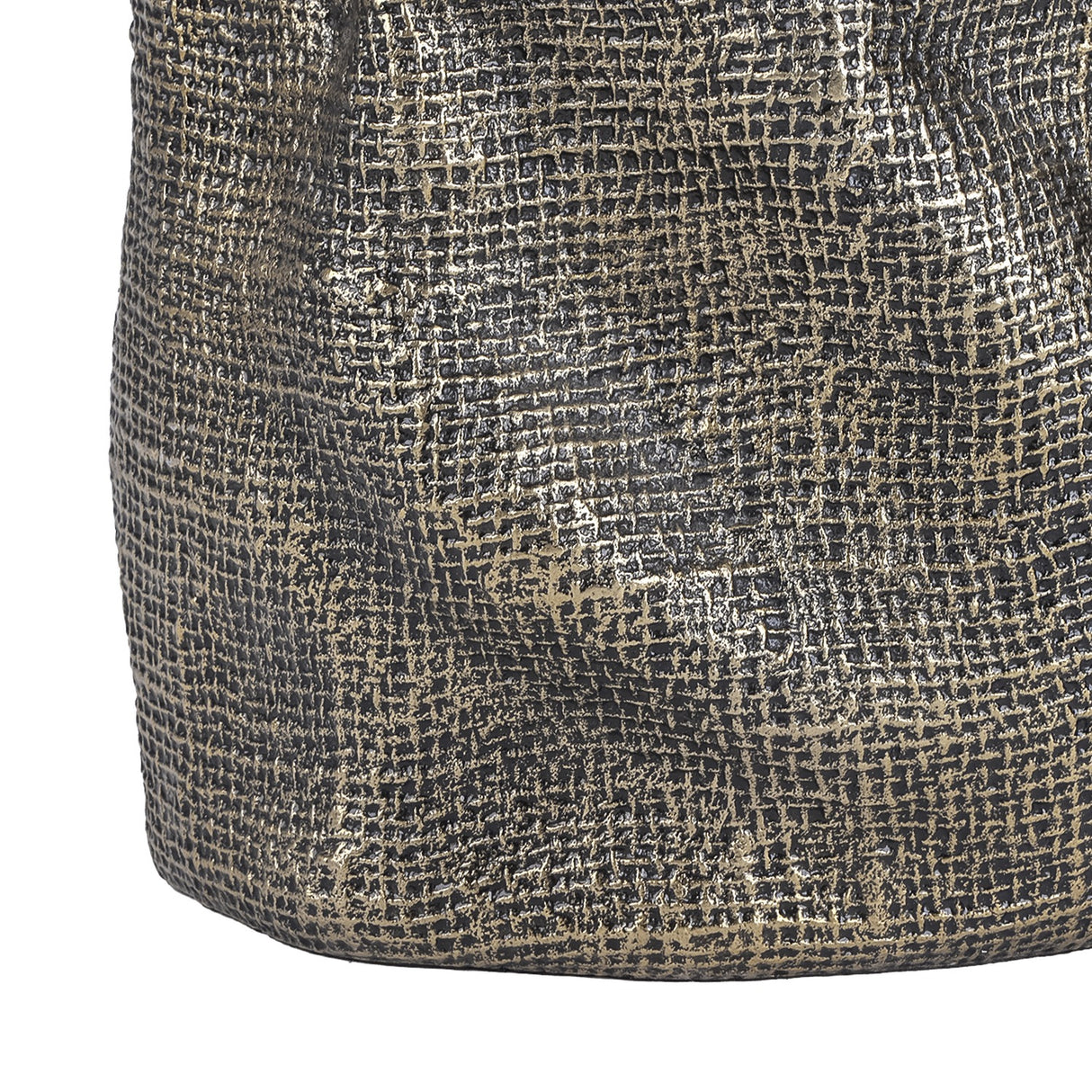 Woven-Effect Cast Aluminium Vase – Antique Brass