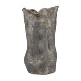 Woven-Effect Cast Aluminium Vase – Antique Brass
