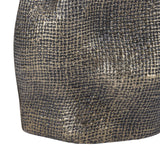 Woven-Effect Cast Aluminium Vase – Antique Brass