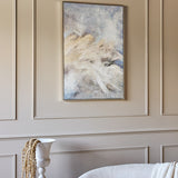 Heavy Textured Framed Canvas Wall Art – Blue