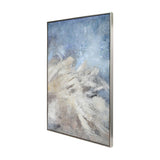 Heavy Textured Framed Canvas Wall Art – Blue
