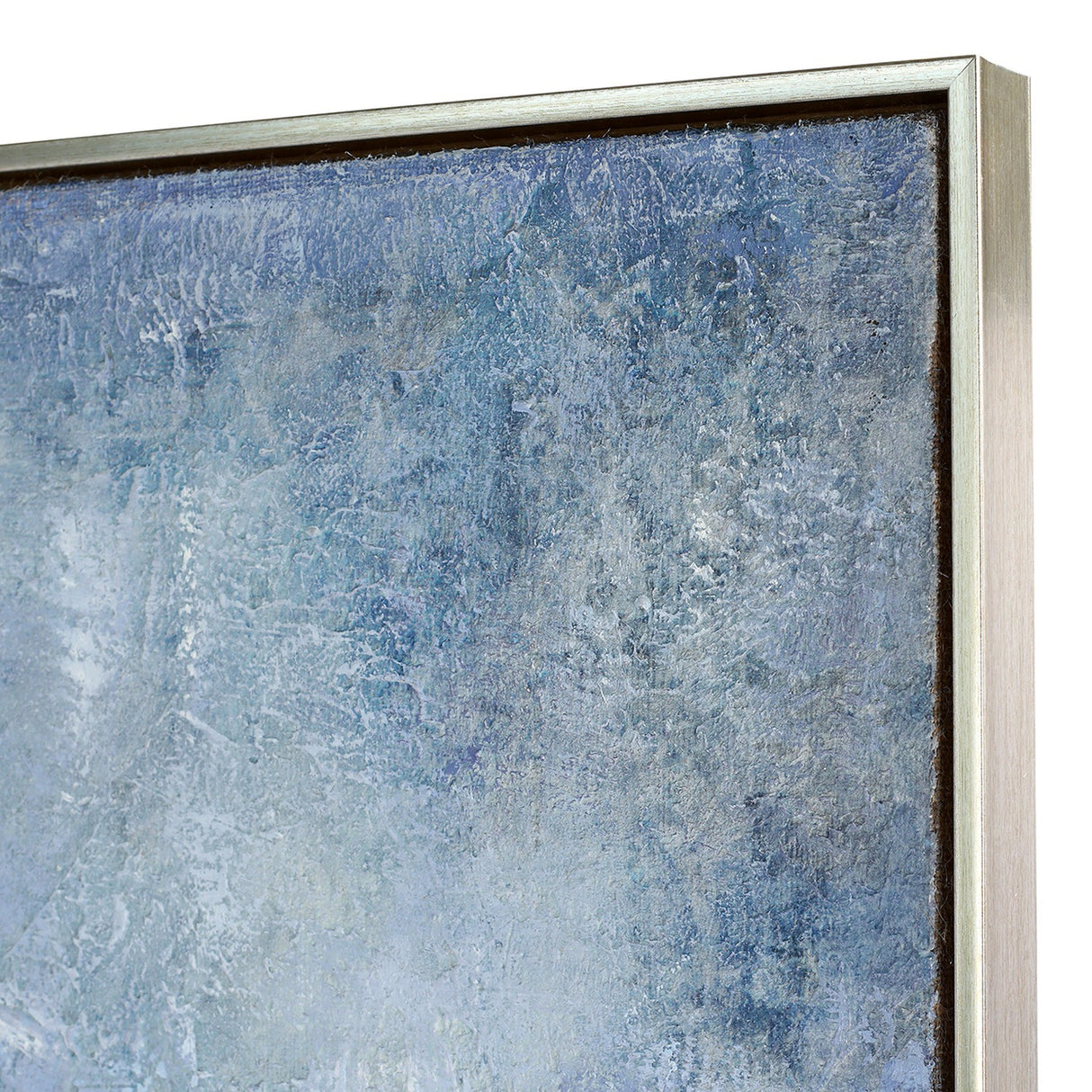 Heavy Textured Framed Canvas Wall Art – Blue