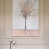 Textured Tree Framed Canvas Wall Art – Beige