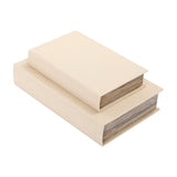 Linen Book-Style Storage Box – Beige
