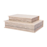 Linen Book-Style Storage Box – Beige