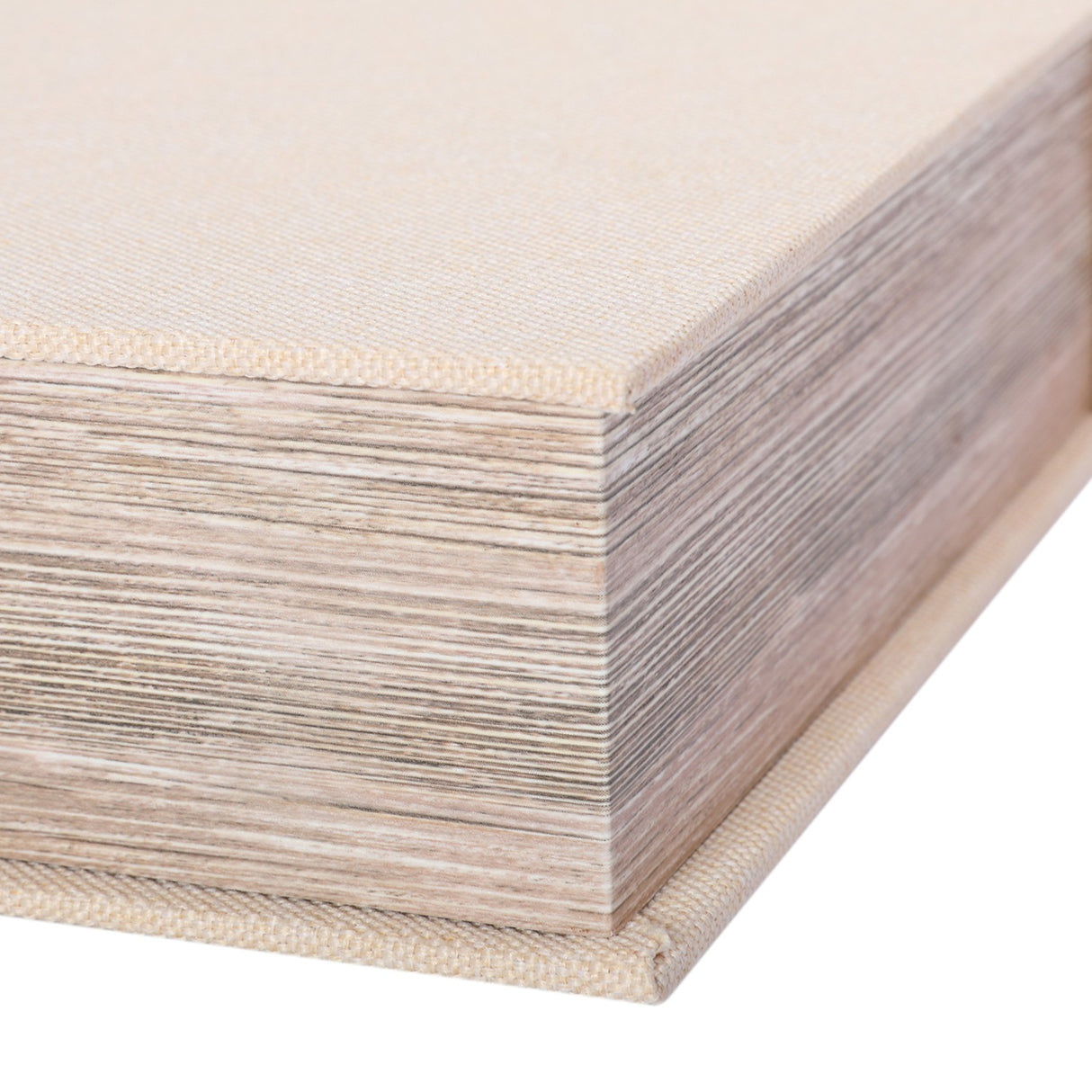 Linen Book-Style Storage Box – Beige