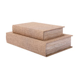 Linen Weave Book Box Set of 2 Storage Box – Beige