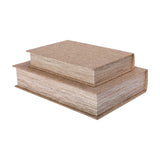 Linen Weave Book Box Set of 2 Storage Box – Beige