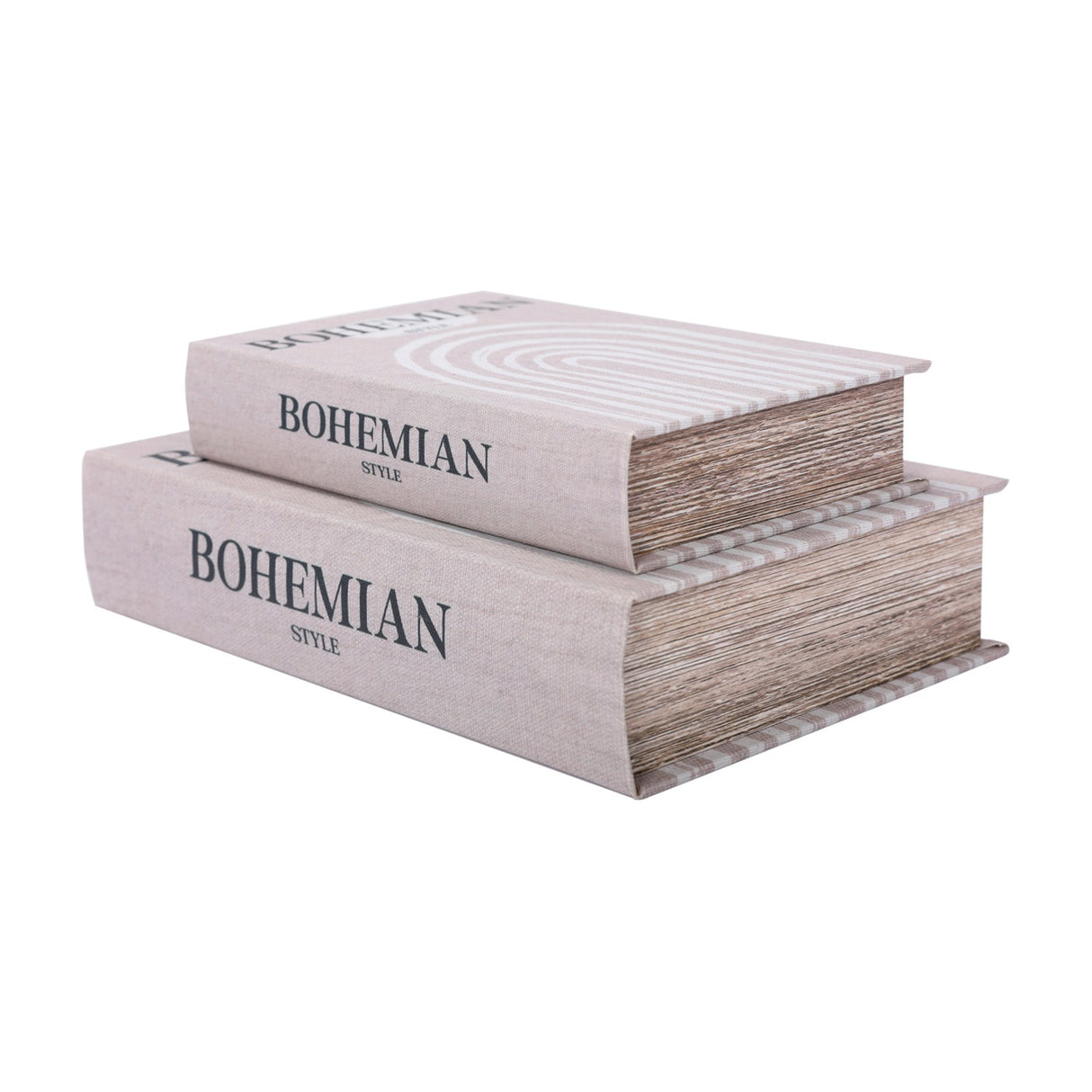 Linen Book Style Set of 2 Storage Box – Taupe