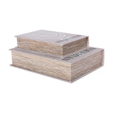 Linen Book Style Set of 2 Storage Box – Taupe