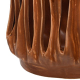 Openwork Reactive Glaze Ceramic Vase – Brown