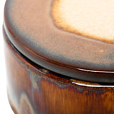 Reactive Glaze Ceramic Lidded Candle – Brown