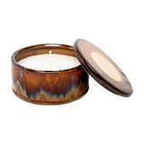 Reactive Glaze Ceramic Lidded Candle – Brown