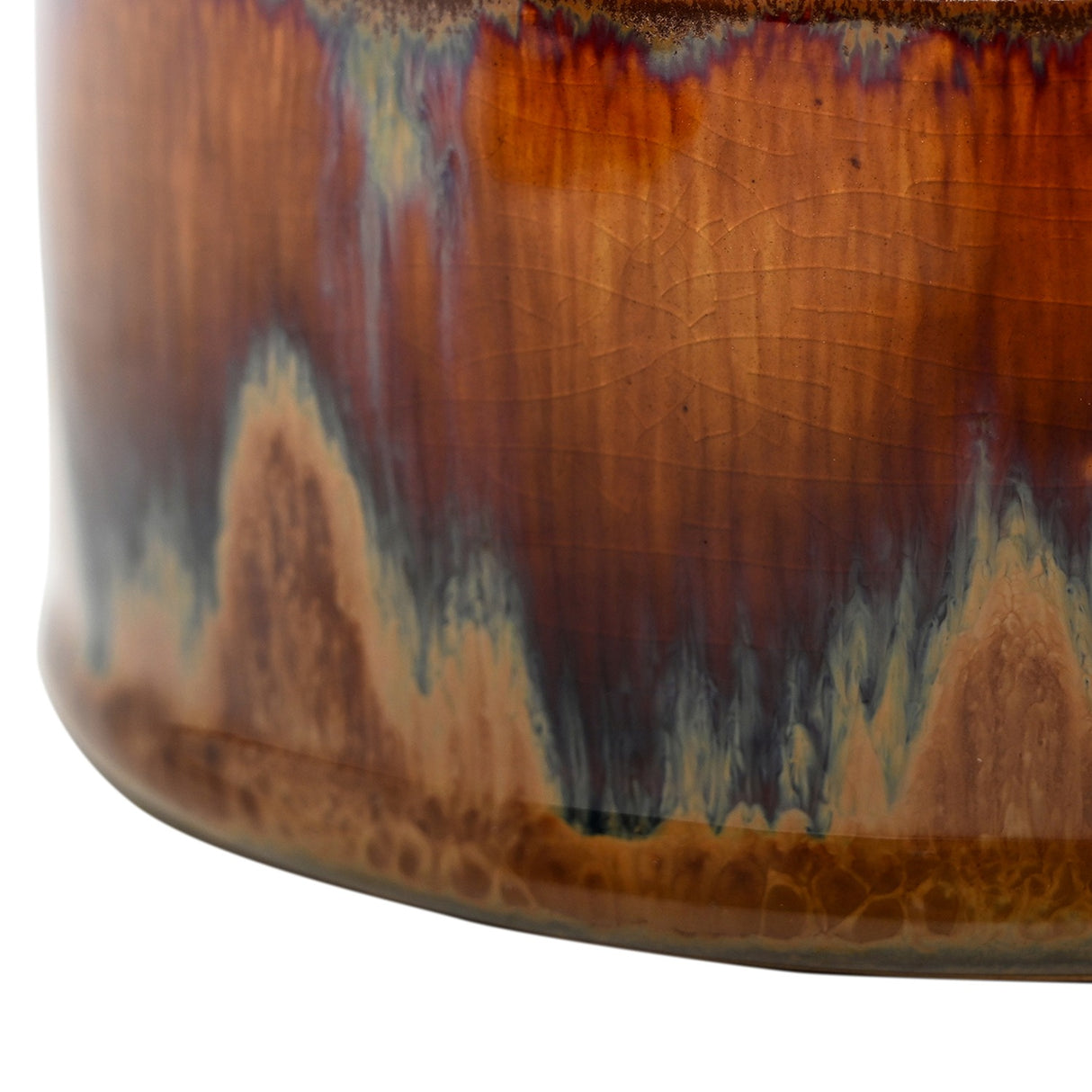 Reactive Glaze Ceramic Lidded Candle – Brown
