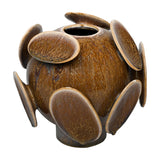 Reactive Glaze Ceramic Round Vase – Brown