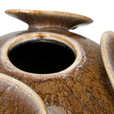 Reactive Glaze Ceramic Round Vase – Brown