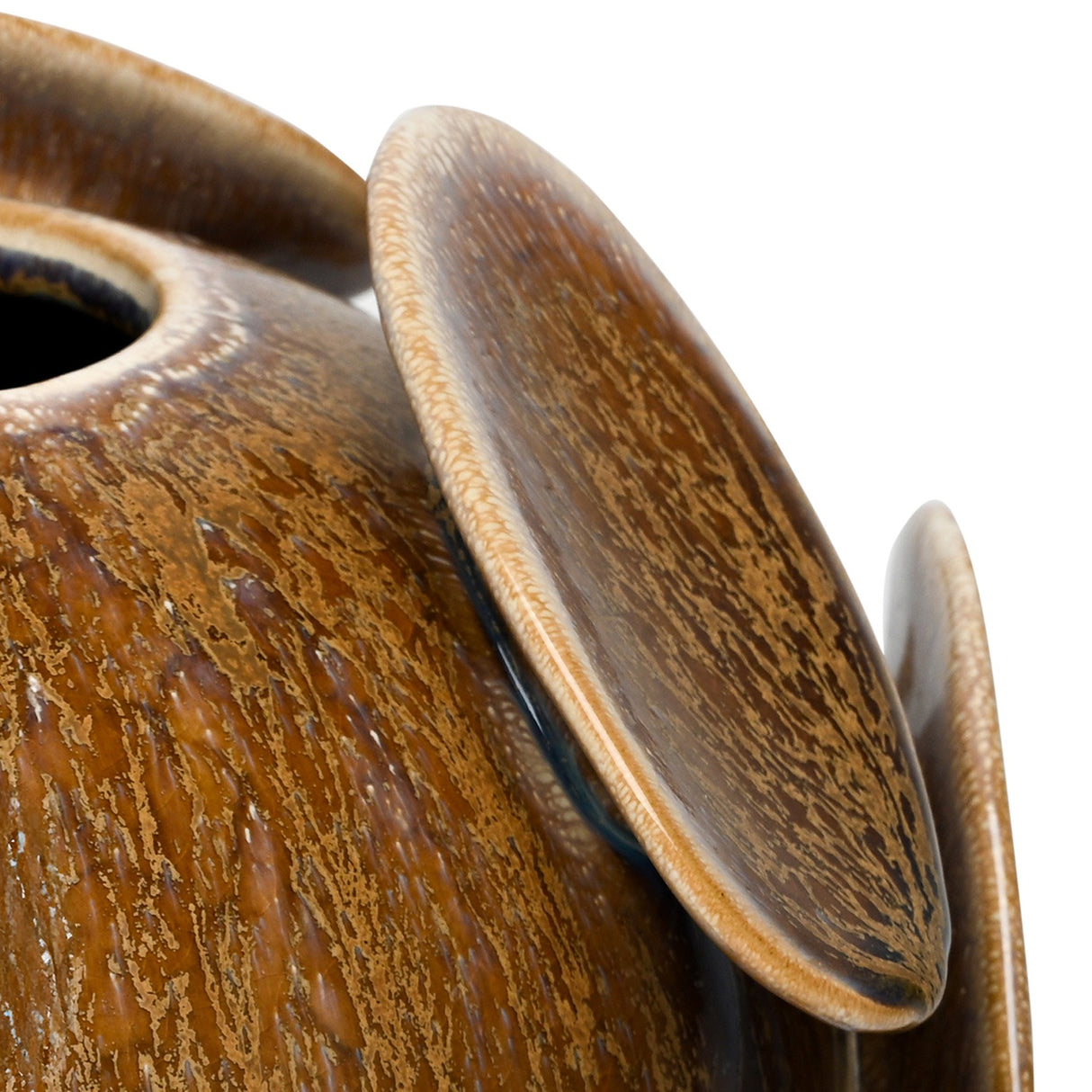 Reactive Glaze Ceramic Round Vase – Brown